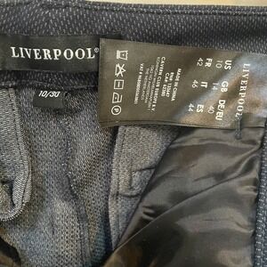 Liverpool Women's Tweed Dress Pants Size 10x30 Grey Herringbone Trouser Retro